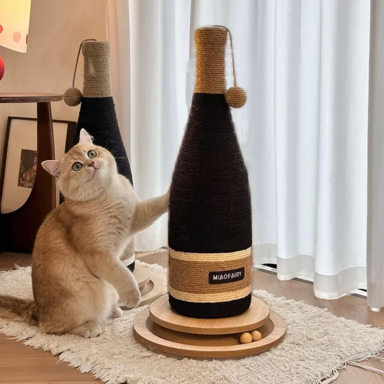 Wine Bottle Shaped Cat Scratching Post