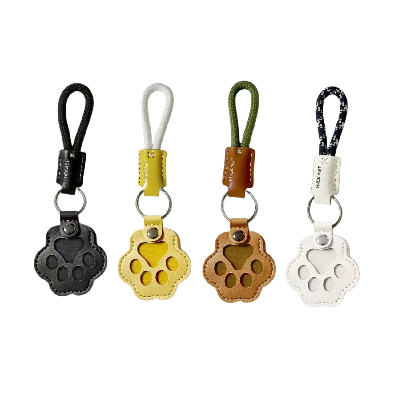 Paw Print Leather Keychain