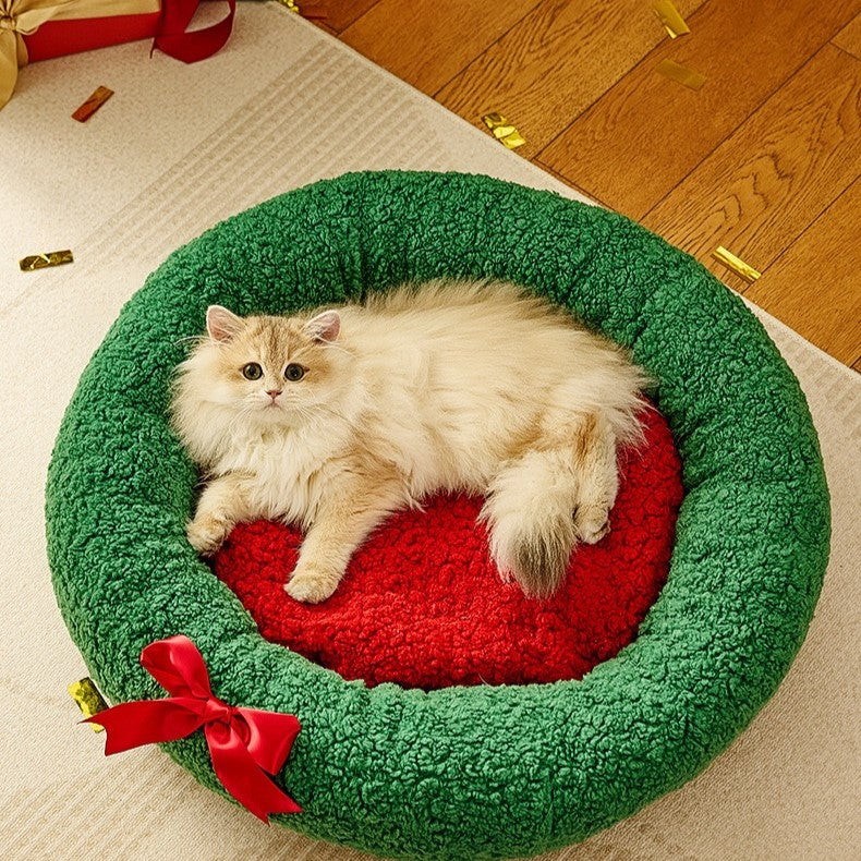 Christmas Wreath Pet Bed