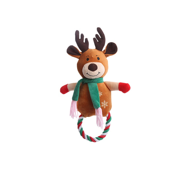 Christmas Cute Pet Rope Knot Interactive Toy Set