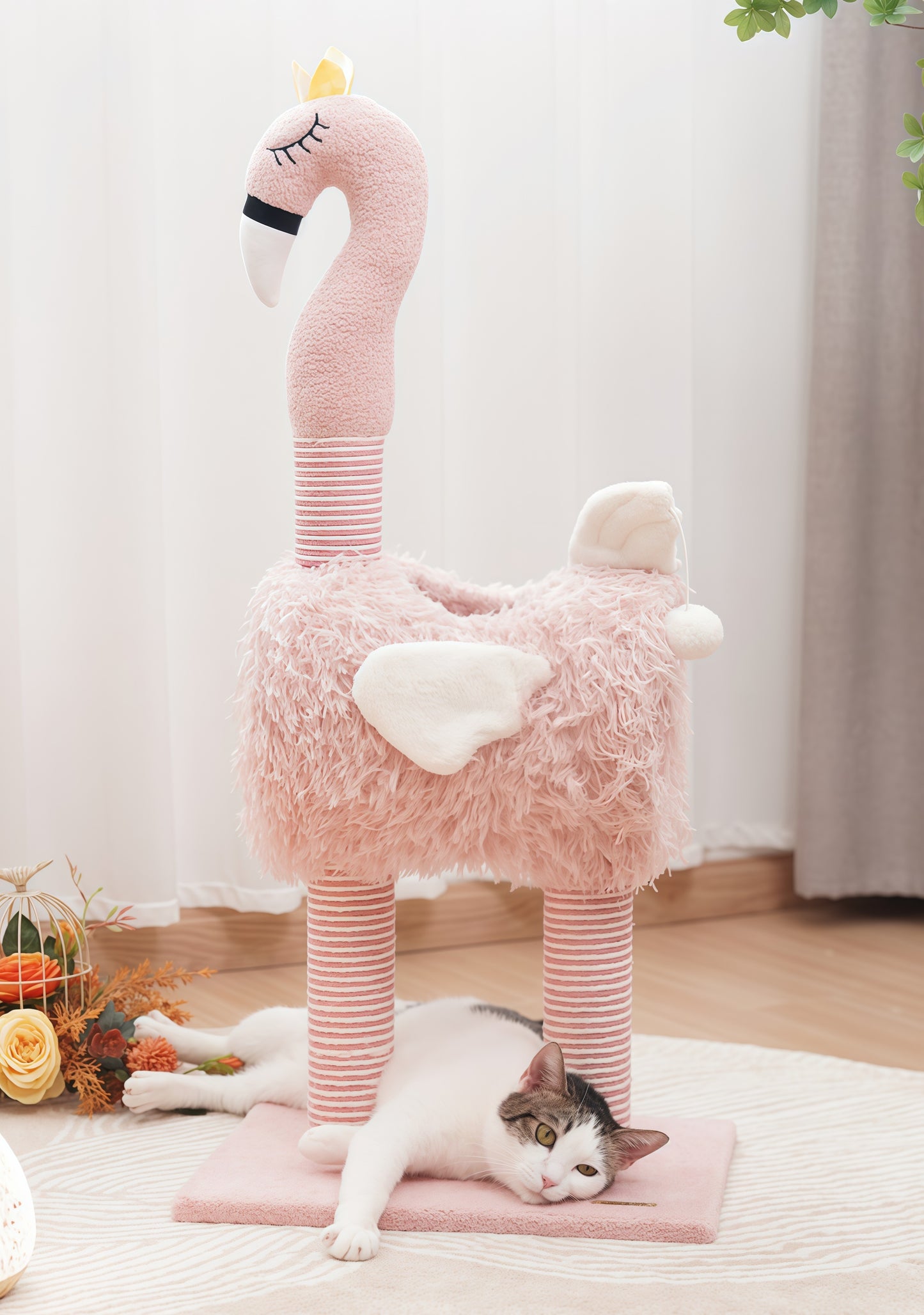 Elegant Flamingo Cat Scratching Post