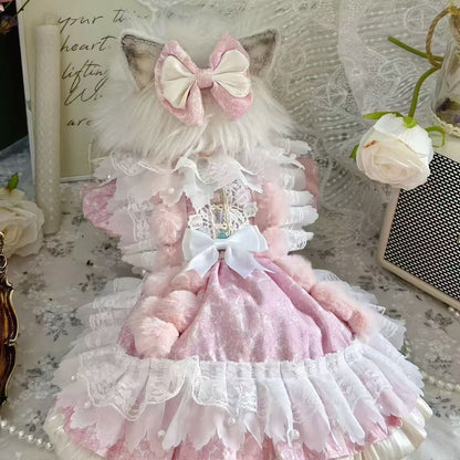 Pink Dream Lace Pet Dress - Hand Made