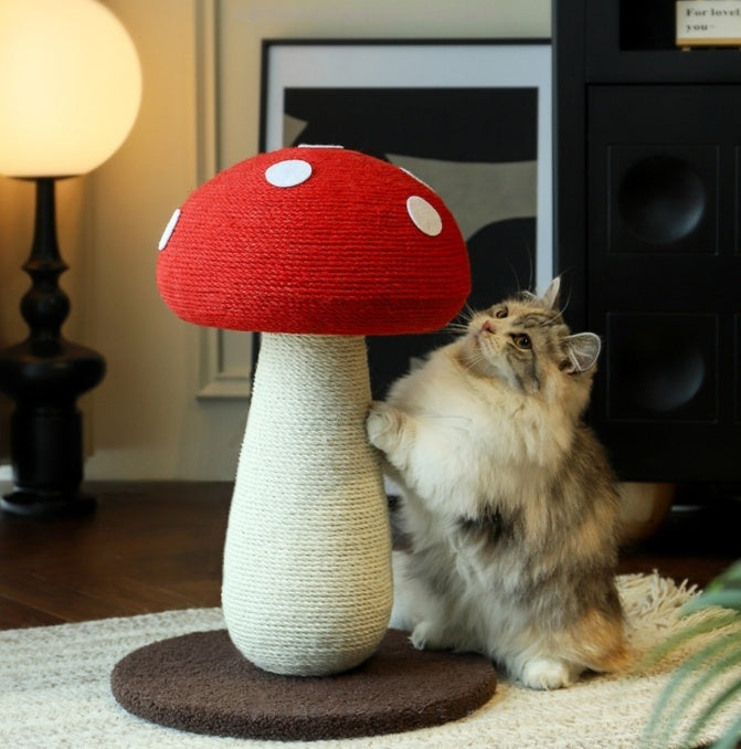 Red Cap Mushroom Cat Scratcher