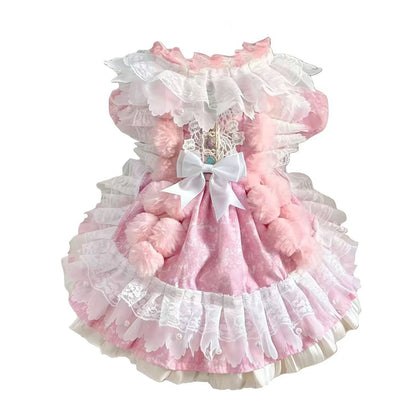 Pink Dream Lace Pet Dress - Hand Made