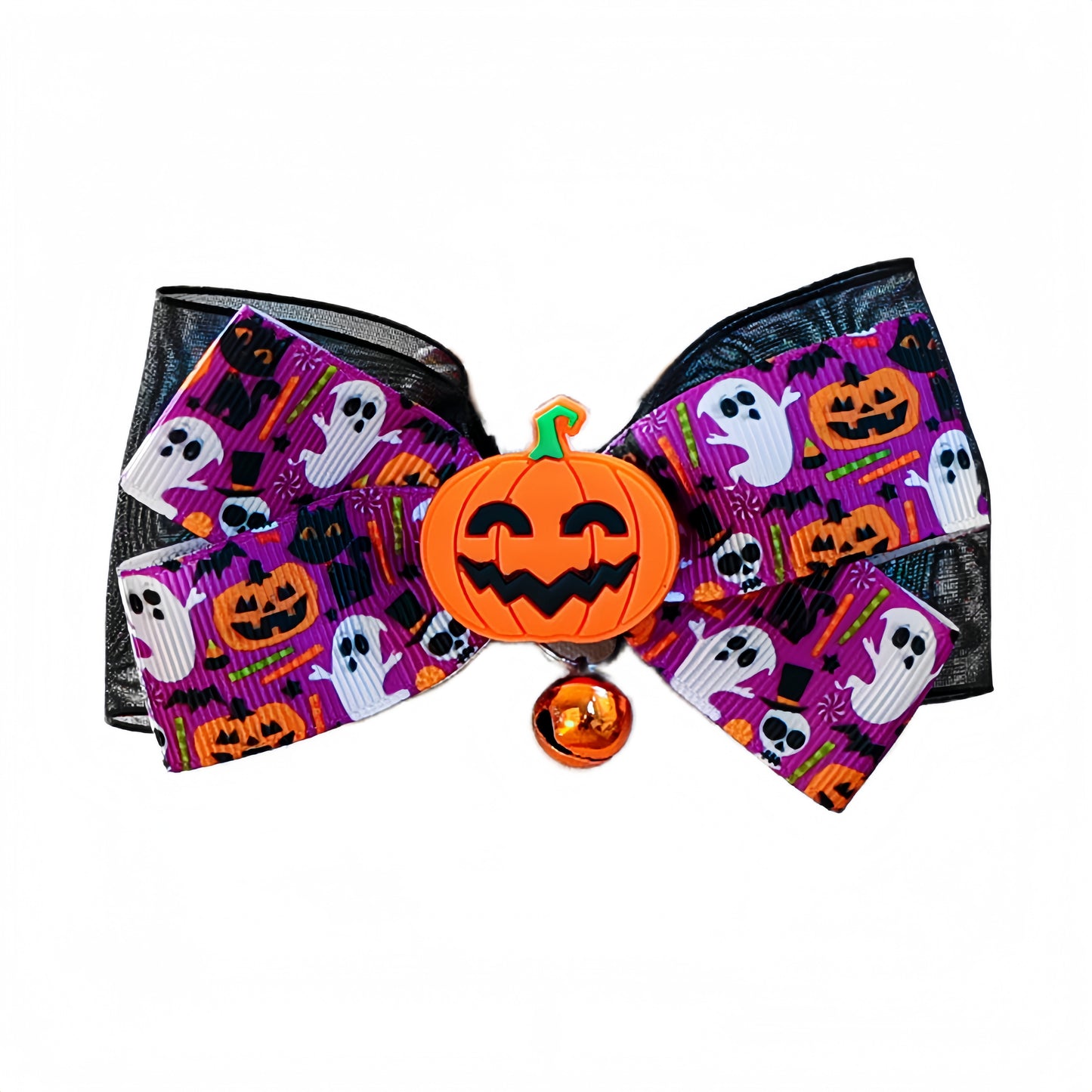 Halloween Pumpkin Ghost Bell Bow