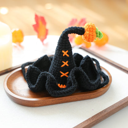 Black Crochet Halloween Witch Pet Hat
