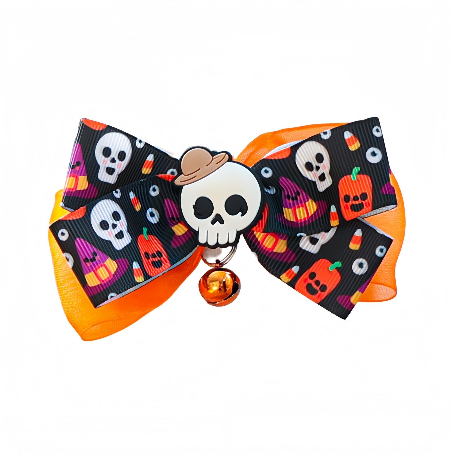 Halloween Skull Bowtie with Bell