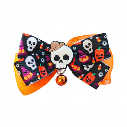Halloween Skull Bowtie with Bell