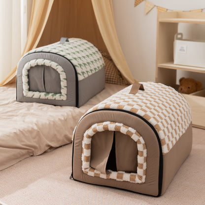 Warm Checkered Pet Beds in 2 Colors
