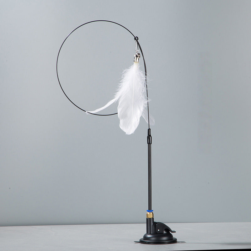 Suction Cup Feather Cat Teaser - White