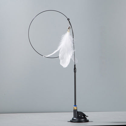Suction Cup Feather Cat Teaser - White