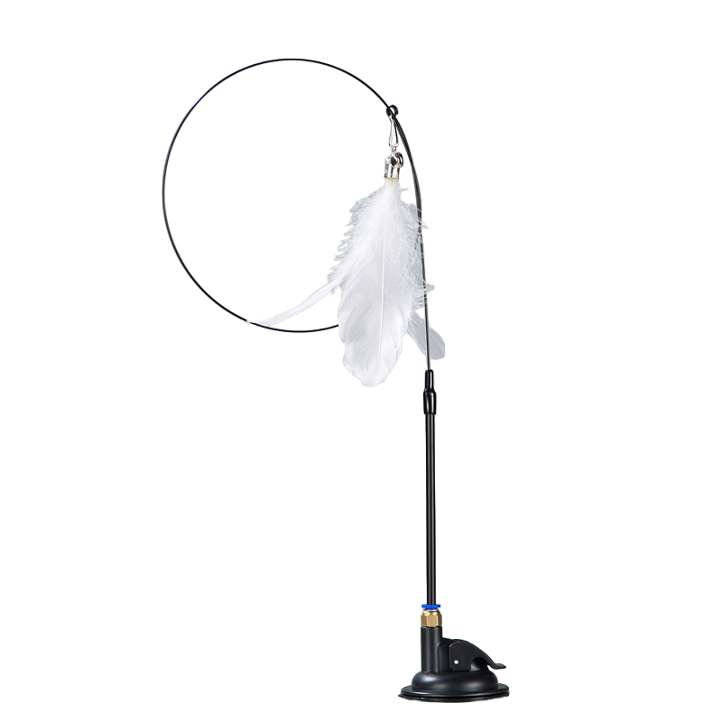 Suction Cup Feather Cat Teaser - White