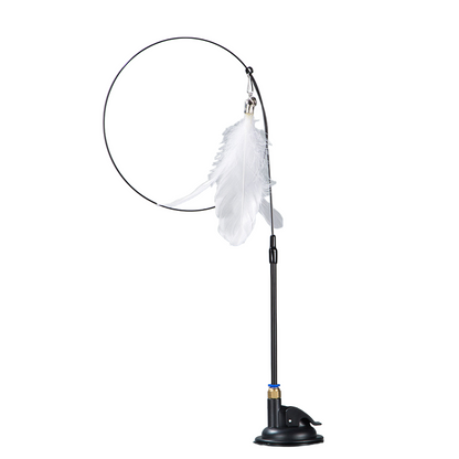 Suction Cup Feather Cat Teaser - White