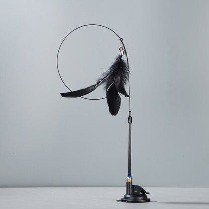Suction Cup Feather Cat Teaser - Black