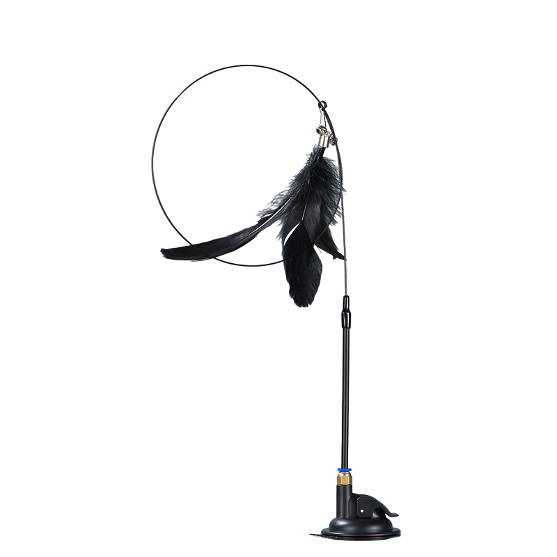 Suction Cup Feather Cat Teaser - Black