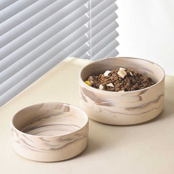 Marbled Double - Bowl Pet Feeder and Waterer