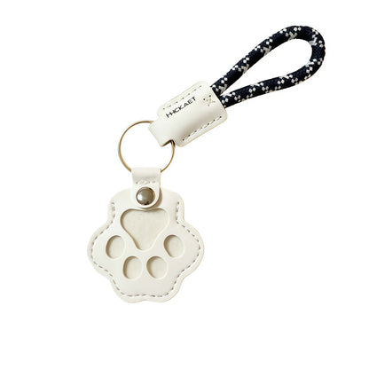 Paw Print Leather Keychain
