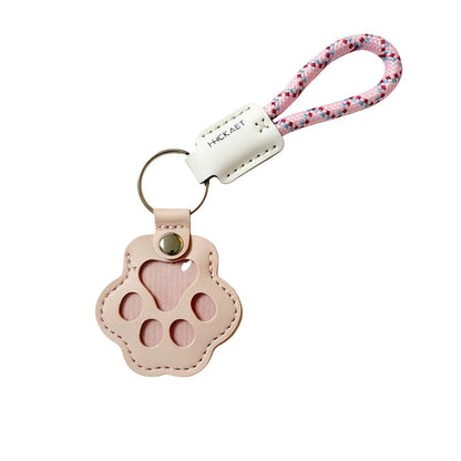 Paw Print Leather Keychain