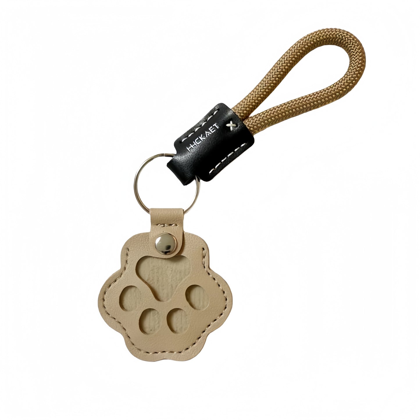 Paw Print Leather Keychain
