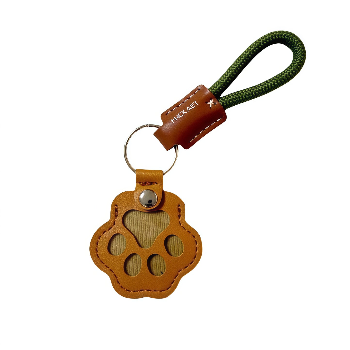 Paw Print Leather Keychain