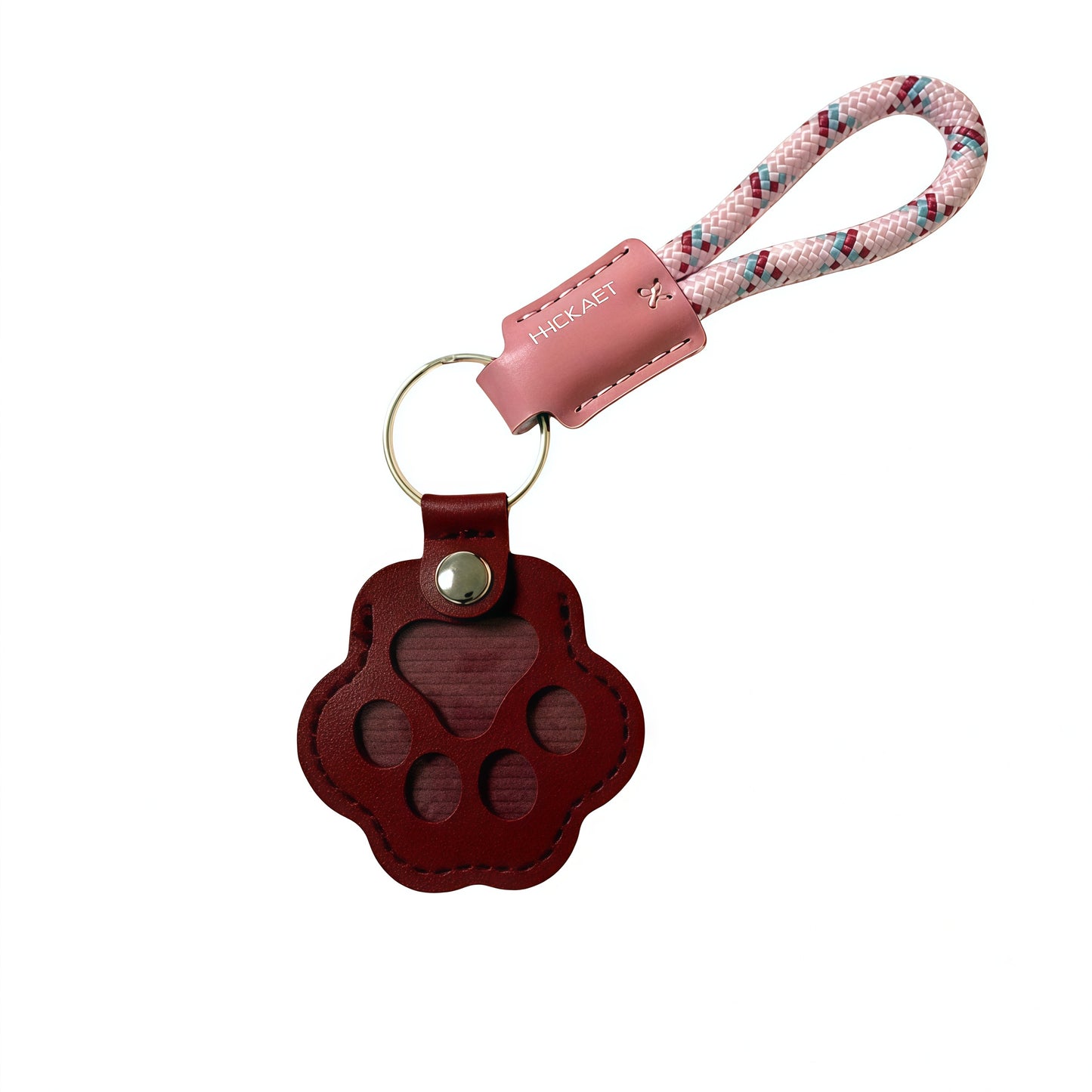 Paw Print Leather Keychain