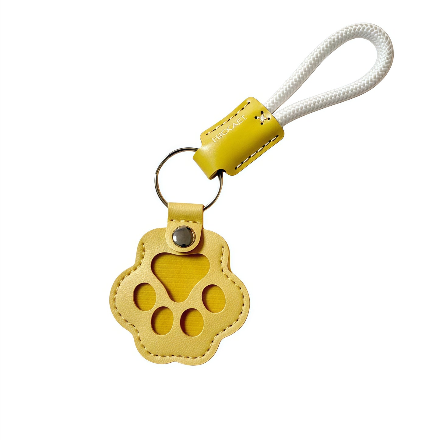 Paw Print Leather Keychain