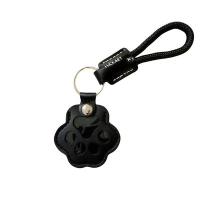 Paw Print Leather Keychain