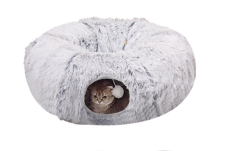 Furry Cat Tunnel & Nest Combo