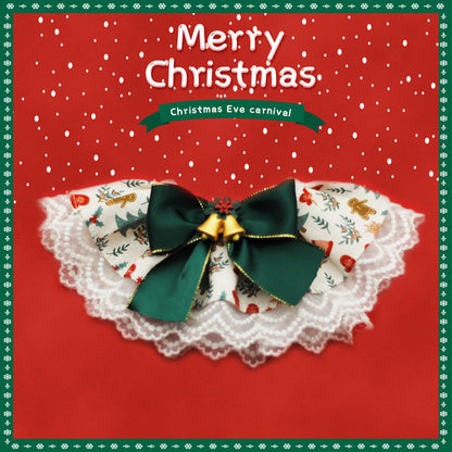 Christmas Tale Pet Lace Bell Bow