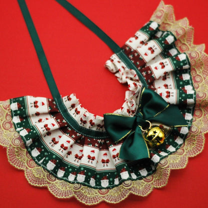 Snowman Christmas Luxury Lace Pet Collar Accessory
