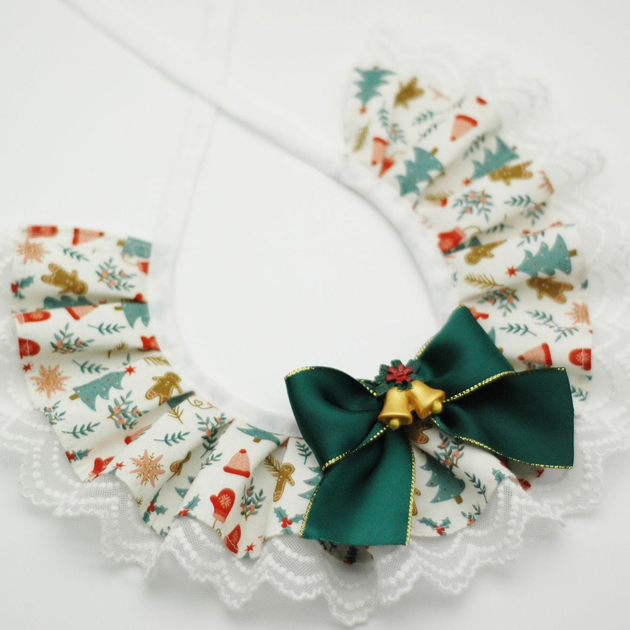 Christmas Tale Pet Lace Bell Bow