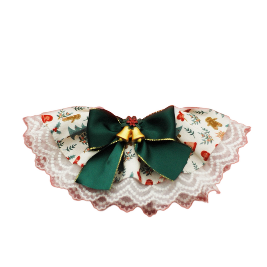 Christmas Tale Pet Lace Bell Bow
