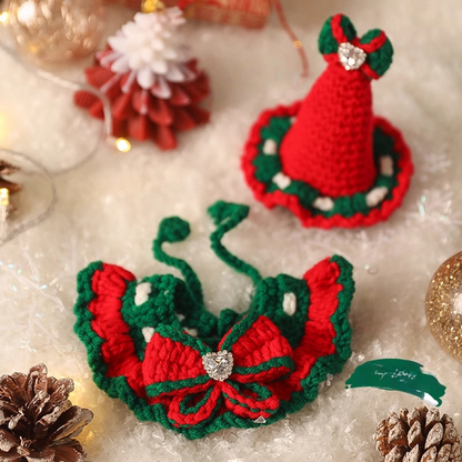 Christmas Crochet Diamond Cute Pet Hat