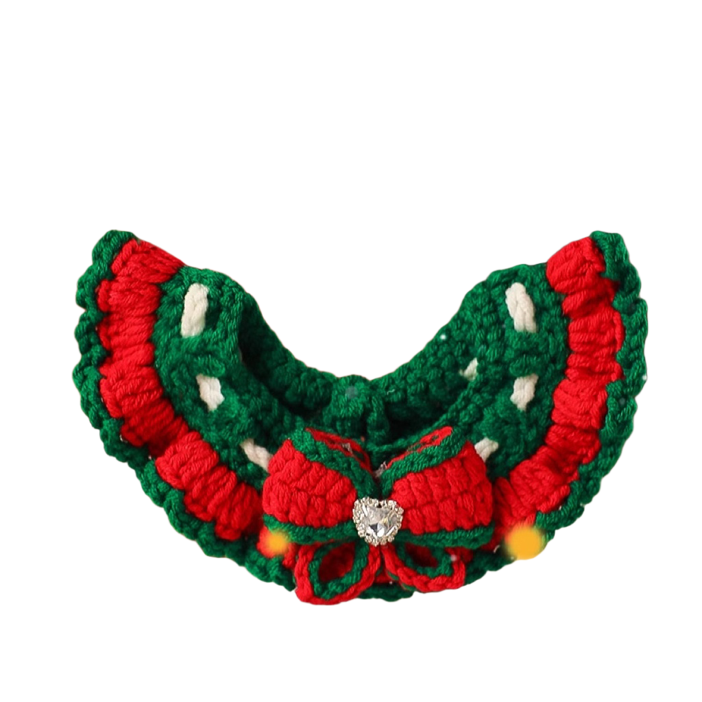 Christmas Knitted Pet Collar Accessory