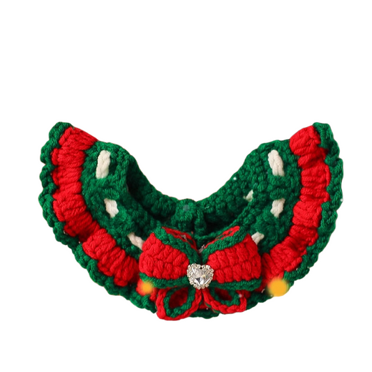 Christmas Knitted Pet Collar Accessory