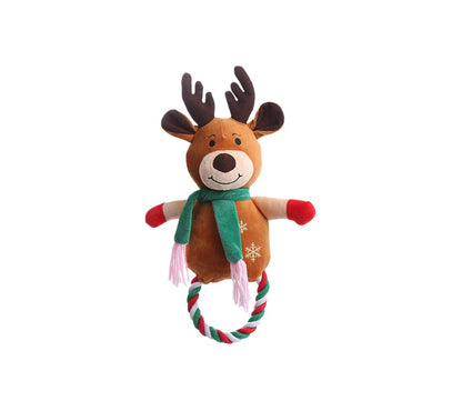 Christmas Cute Pet Rope Knot Interactive Toy Set