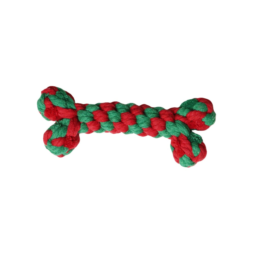 Christmas Woven Pet Fun Rope Knot Toy Pet