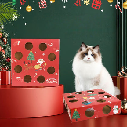 Christmas Cat Whack-a-Mole Interactive Box