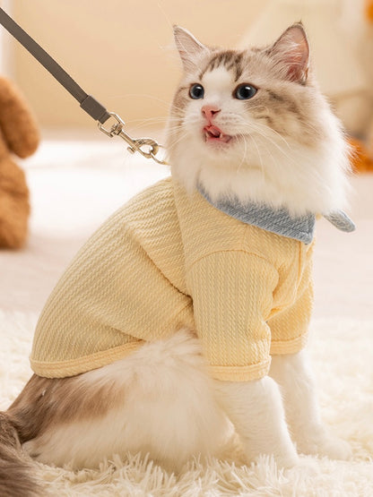 Creamy Yellow Pet Collar Cardigan