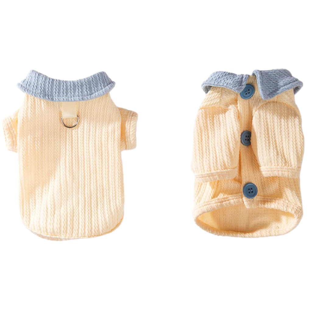 Creamy Yellow Pet Collar Cardigan