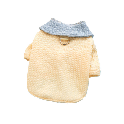 Creamy Yellow Pet Collar Cardigan