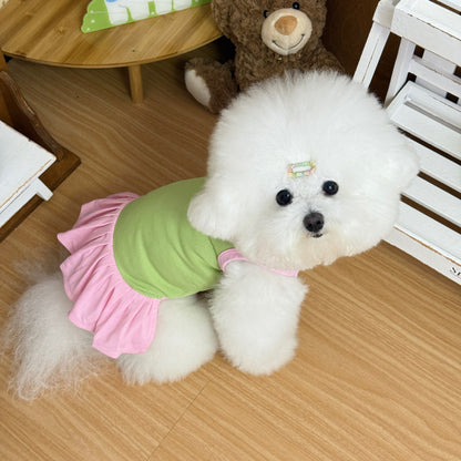 Pink-Green Preppy Pet Dress