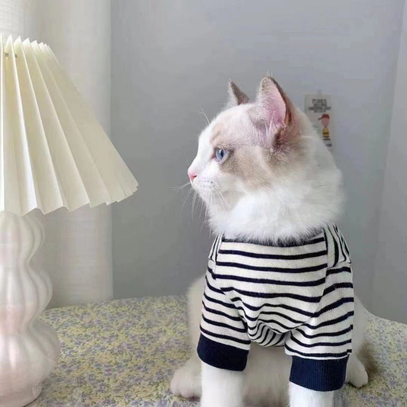 Retro Casual Stripe Pet Sweater