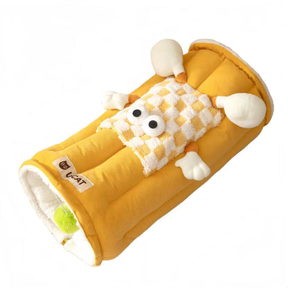 Sunny Toast Checker Cat Play Tunnel