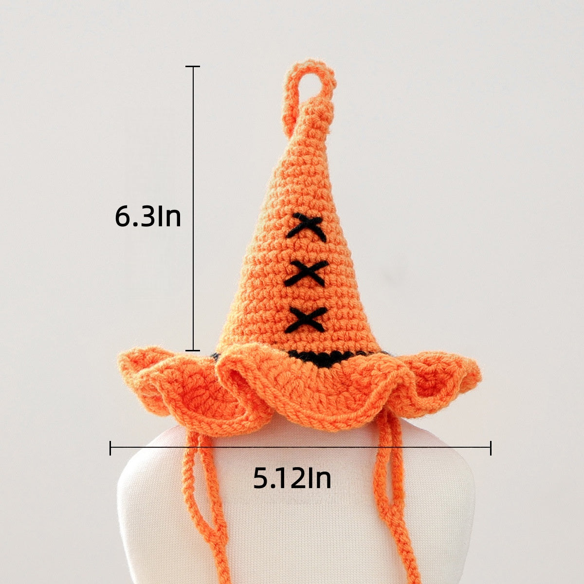 Orange Crochet Halloween Witch Pet Hat