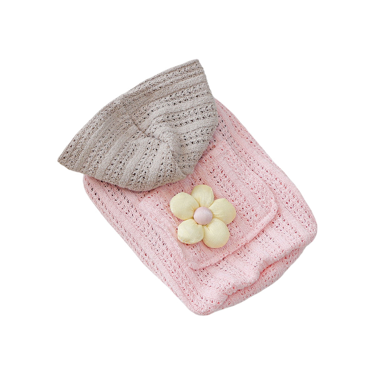 Little Floral Hooded Pet Knitted Coat - Pink