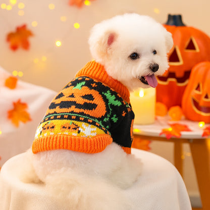 Halloween Pumpkin Pet Knitted Sweater