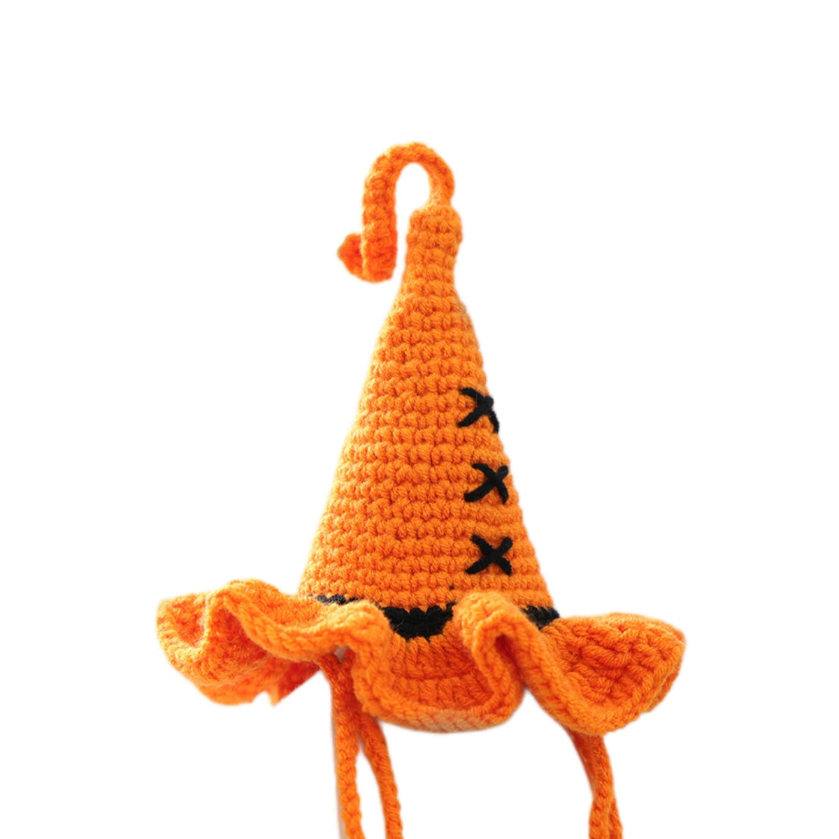 Orange Crochet Halloween Witch Pet Hat