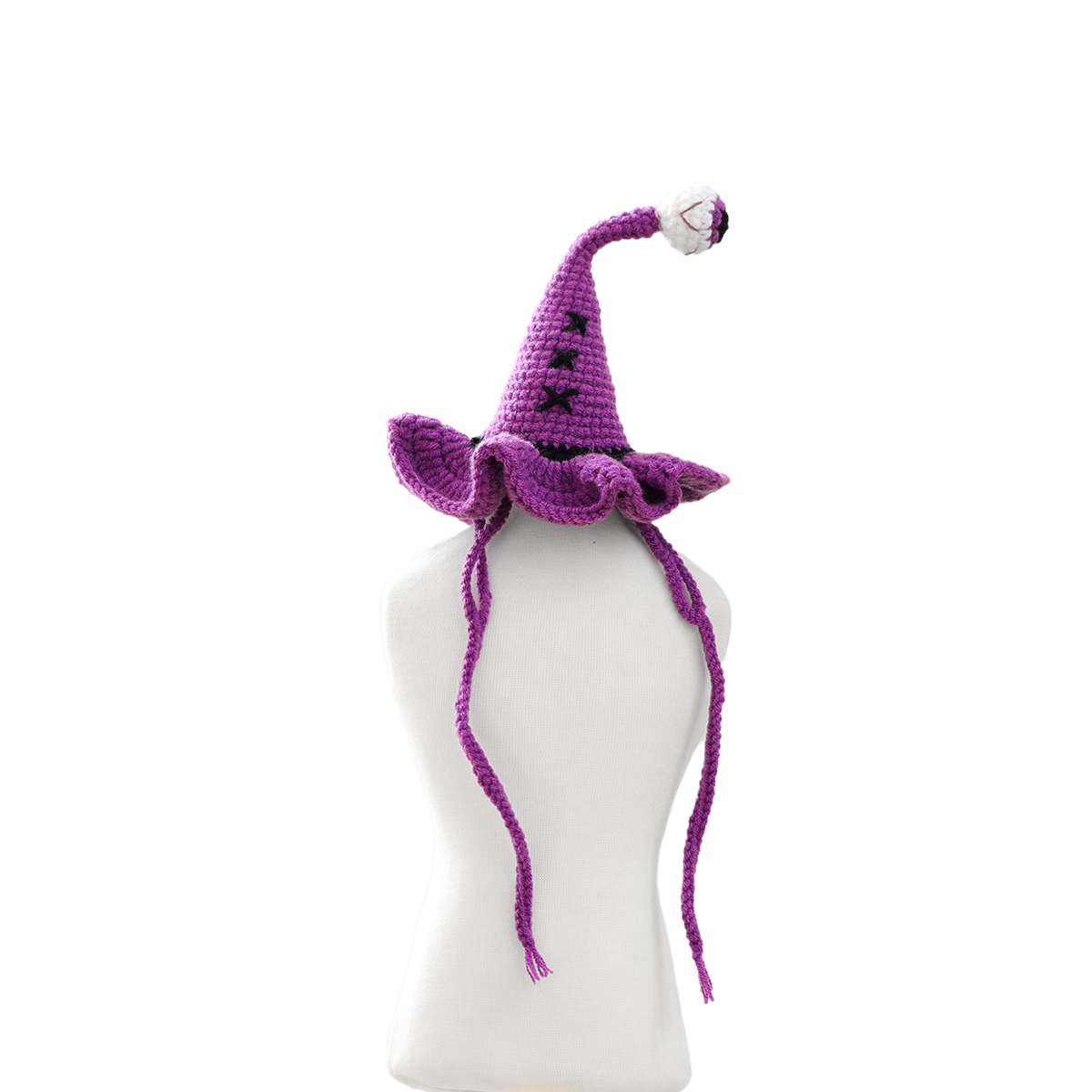 Purple Crochet Halloween Witch Pet Hat