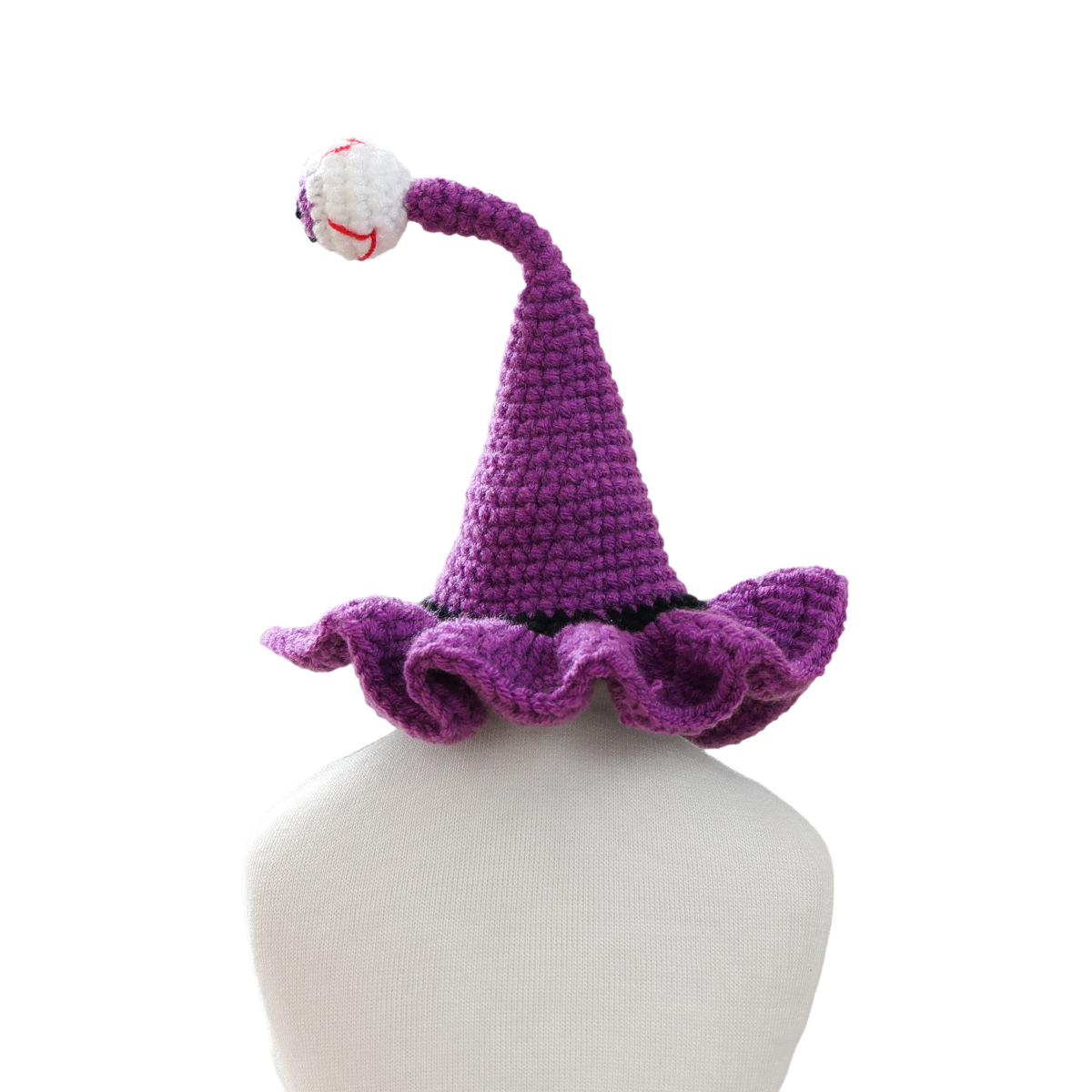Purple Crochet Halloween Witch Pet Hat